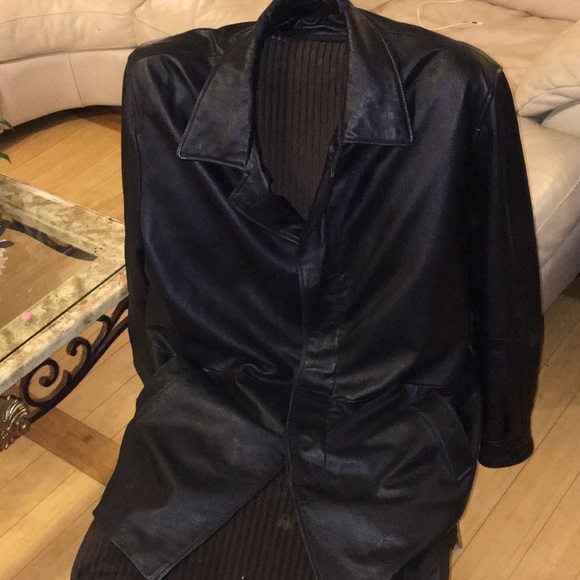 COPY - Mens Leather Coat Size XXL - Picture 6 of 8